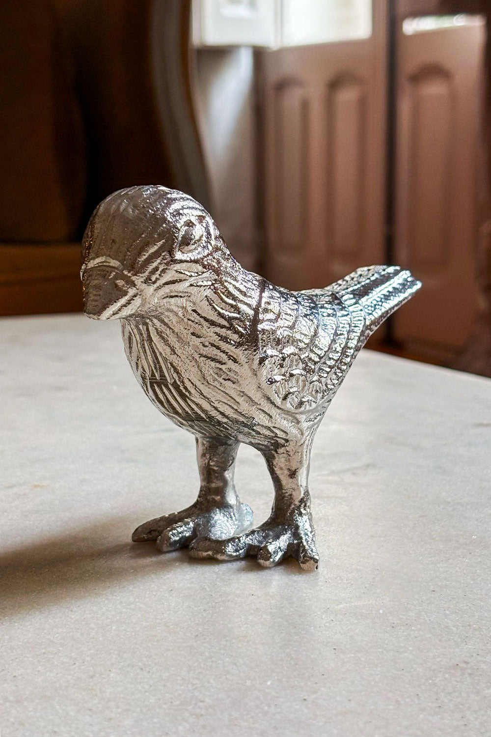 Adorno Plateado Con Diseño De Pájaro Cristina Oria