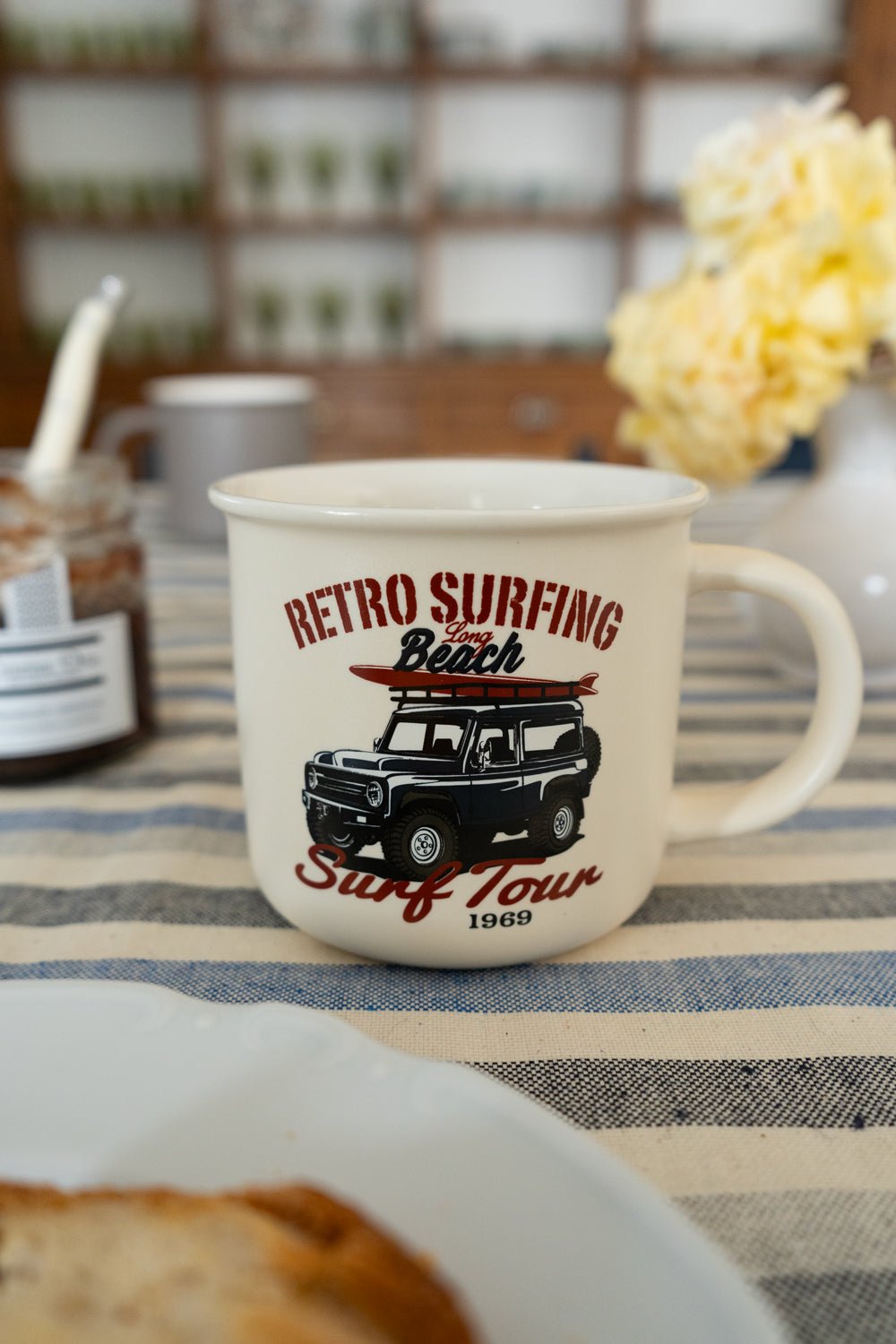 Taza Diseño Coche Vintage Blanca Cristina Oria