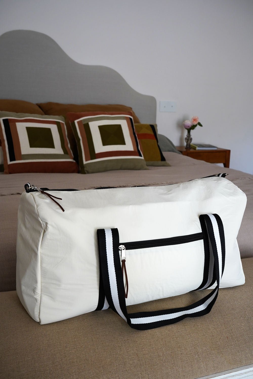Bolsa De Viaje De Nylon Blanca Cristina Oria 