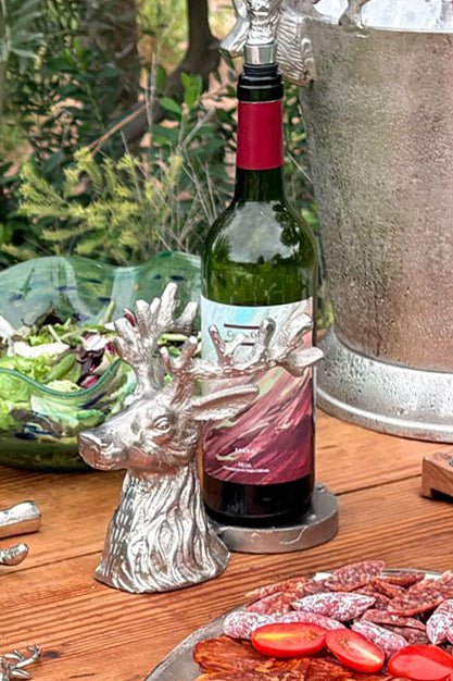 Posabotellas Plateado Con Diseño De Ciervo Cristina Oria 