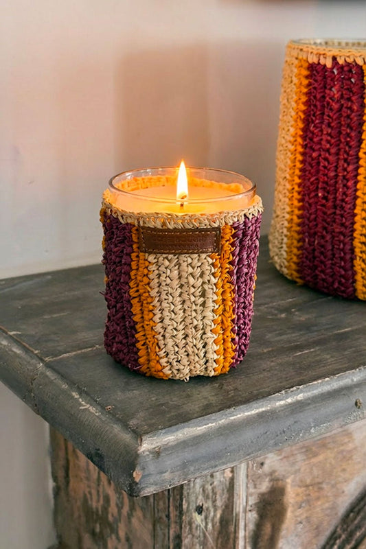 Vela Artesanal De Rafia Con Fragancia Dátiles Pequeña Cristina Oria