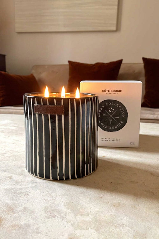 Vela Artesanal De Cerámica Con Fragancia Mandarina Mediana