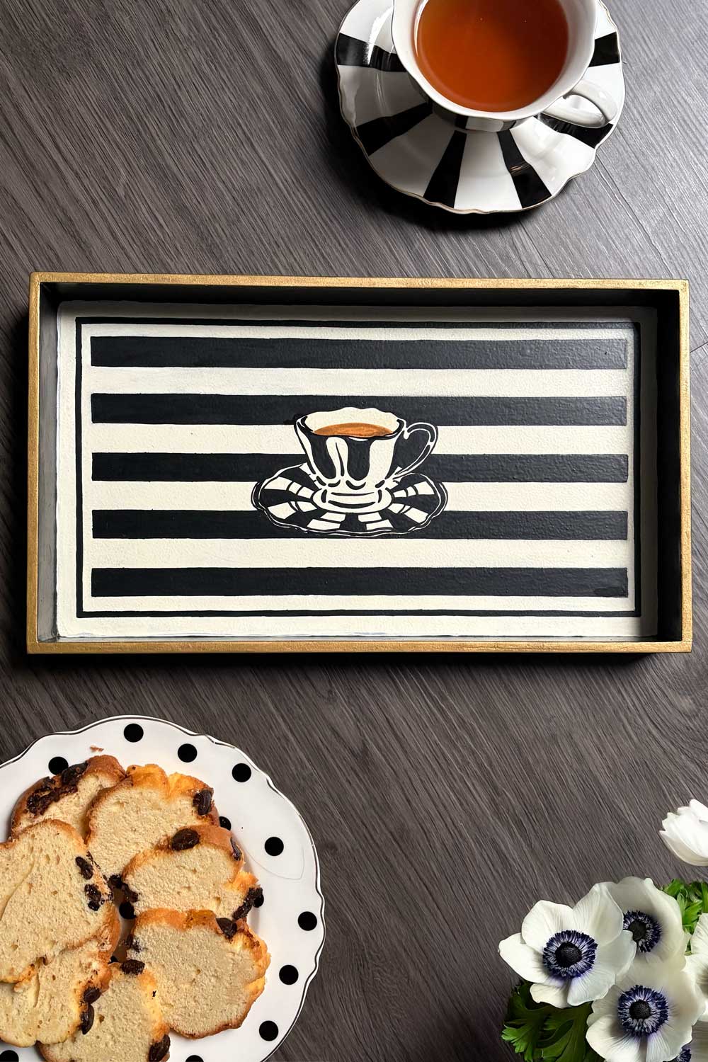 Bandeja Decorativa Pintada a Mano con Diseño CO