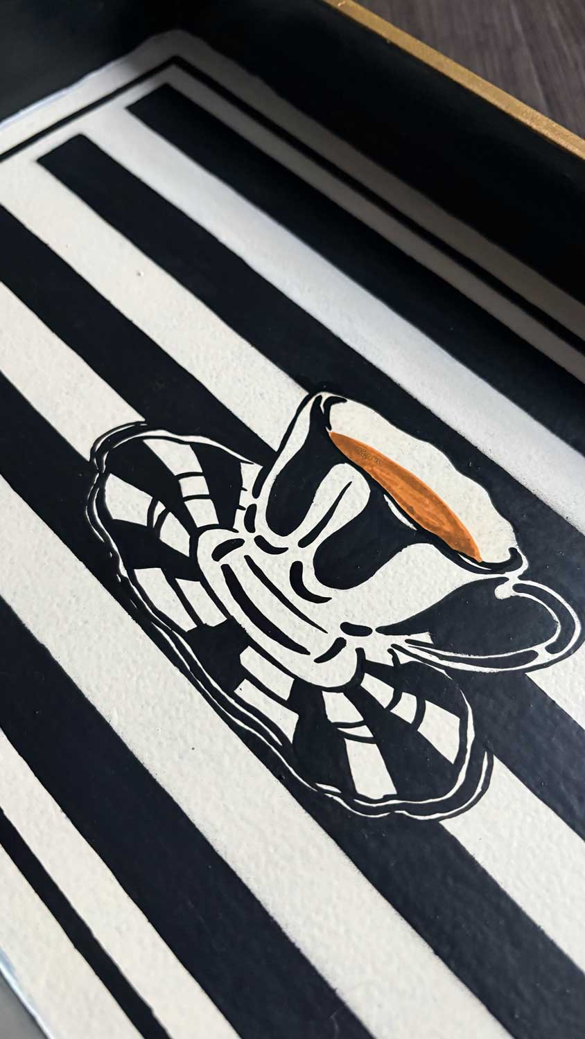 Bandeja Decorativa Pintada a Mano con Diseño CO