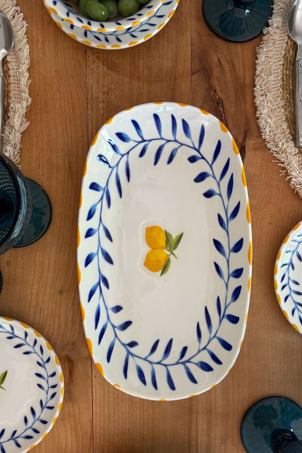 Detalles Fuente De Porcelana Limoncello Grande Cristina Oria