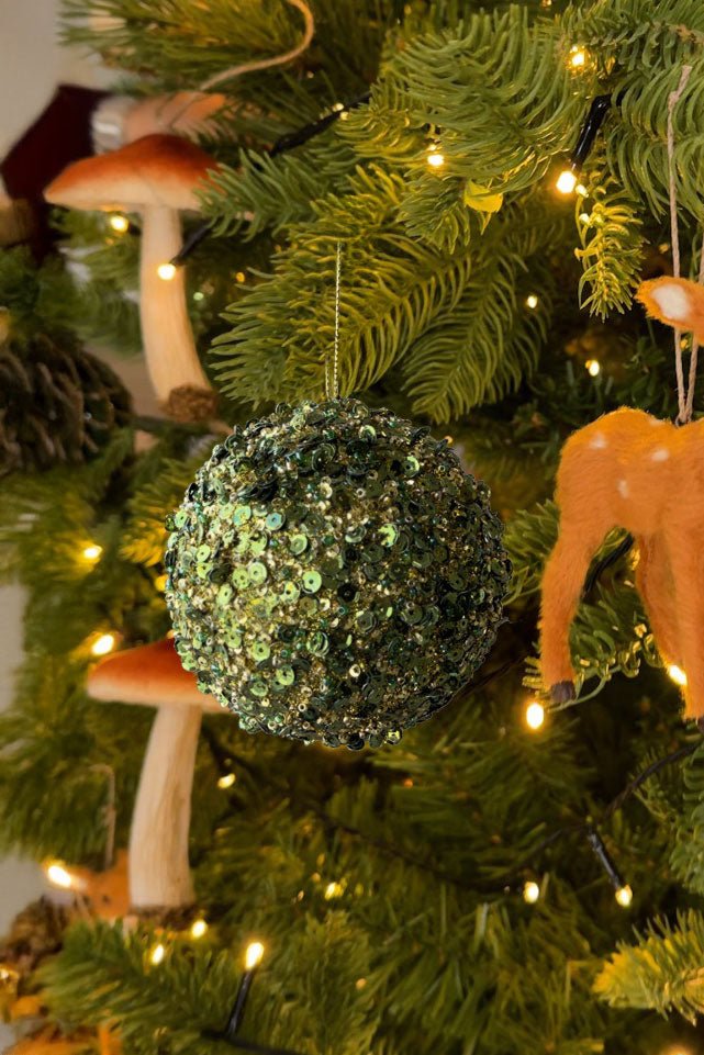 Adorno Bola De Cuentas Verdes Y Doradas Cristina Oria 