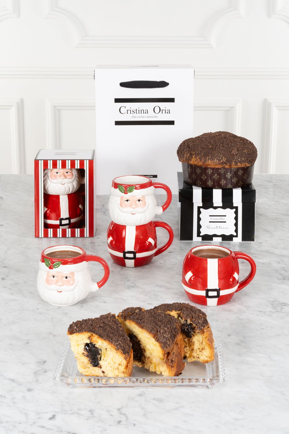 Bolsa Tazas Papá Noel & Panettone Cristina Oria 