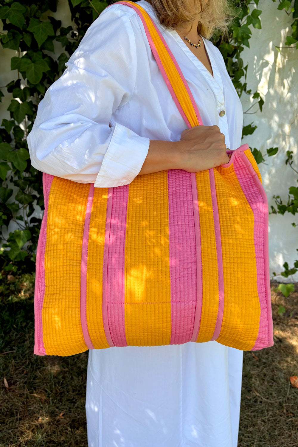 Bolsa Rayas Rosas & Naranjas Cristina Oria