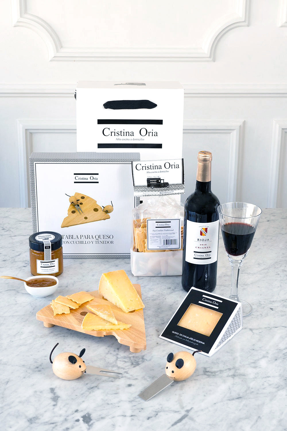 Bolsa Tabla Forma De Queso Con Cuchillos Ratón, Cheese & Wine