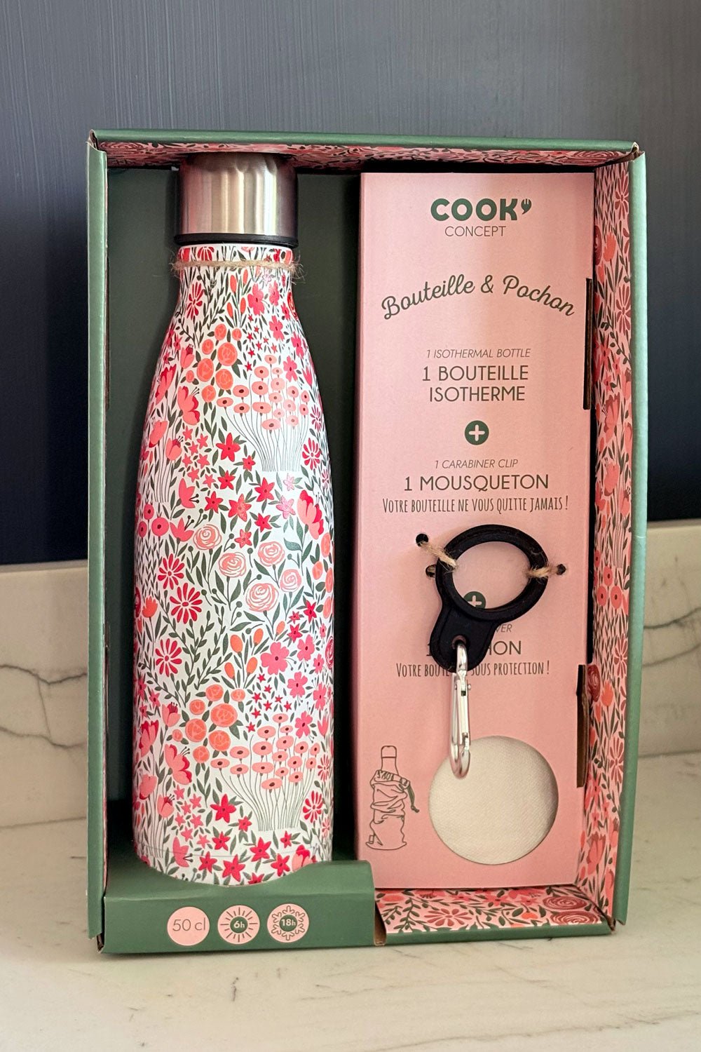 Caja & Botella Térmica Flores Cristina Oria