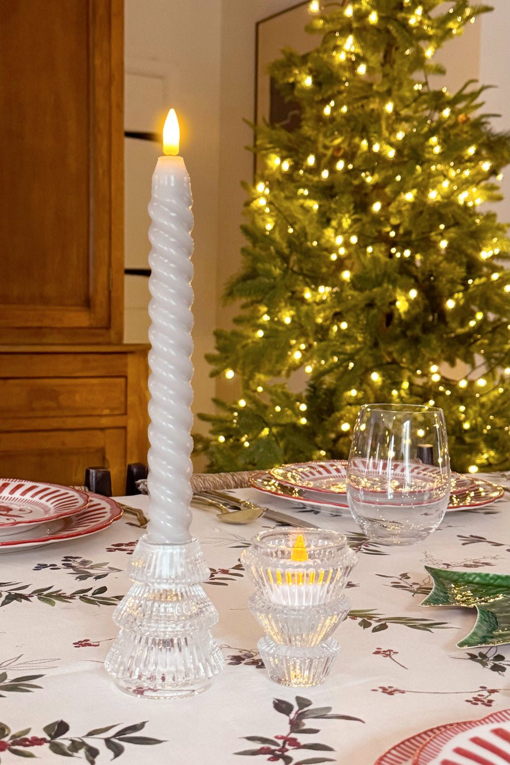 Portavelas Mini De Cristal Con Diseño De Árbol Transparente Cristina Oria 