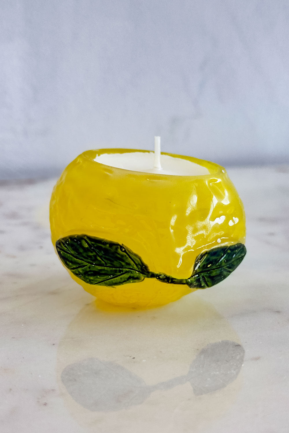 Detalle Portavelas Reversible De Cristal Con Diseño De Limón Cristina Oria 