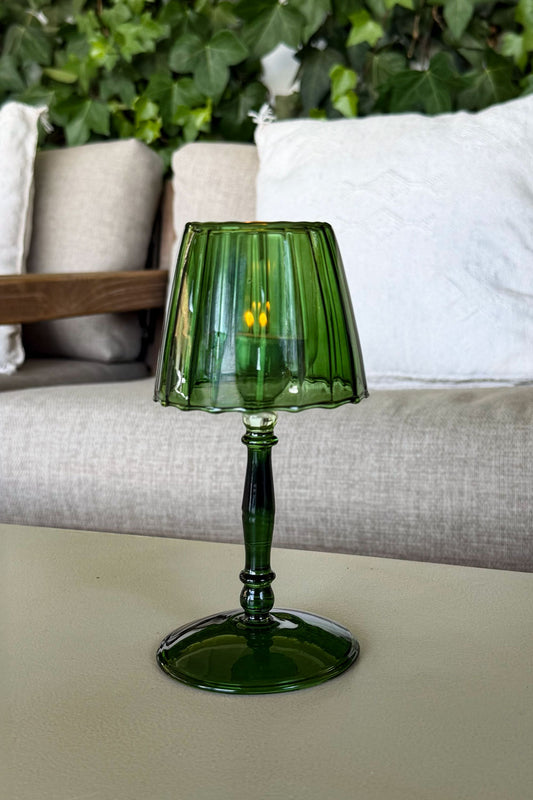 Candelabro De Cristal Con Diseño De Lámpara Verde Cristina Oria