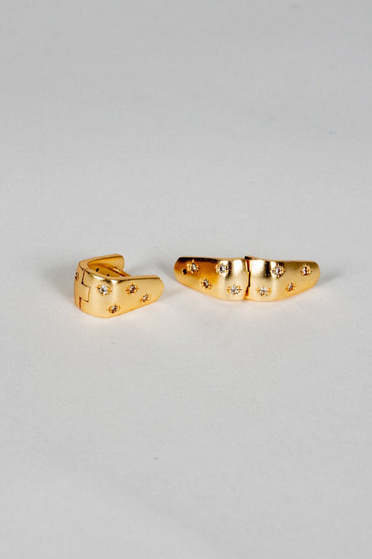 Pendientes Dorados Con Circonitas Blancas