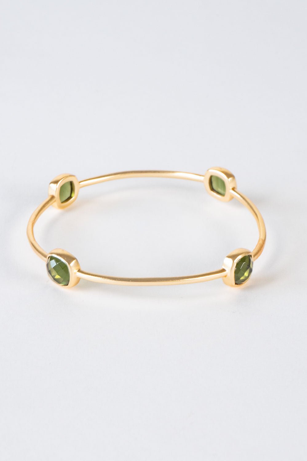 Pulsera Dorado Con Piedras Verdes Cristina Oria