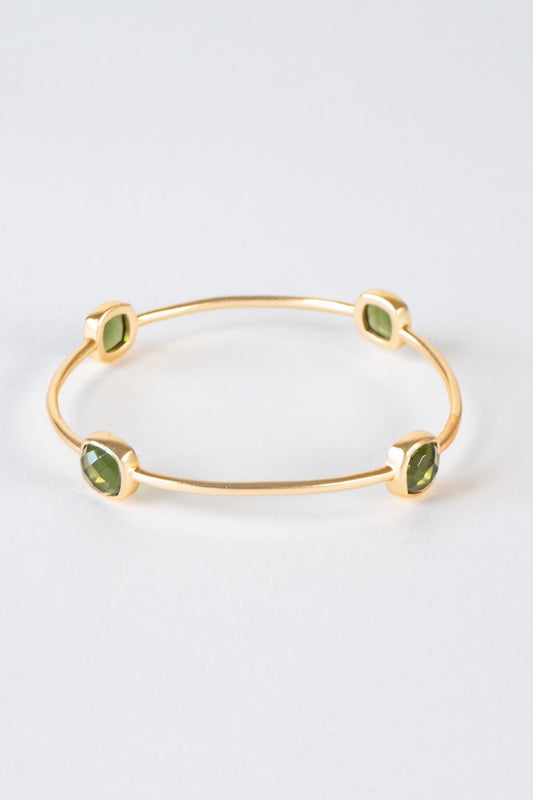 Pulsera Dorado Con Piedras Verdes Cristina Oria