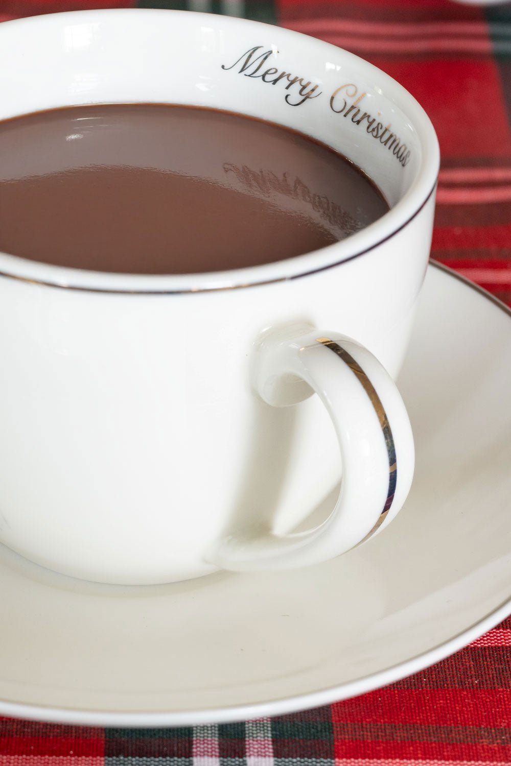 Ensemble tasse et soucoupe à motif sapin de Noël