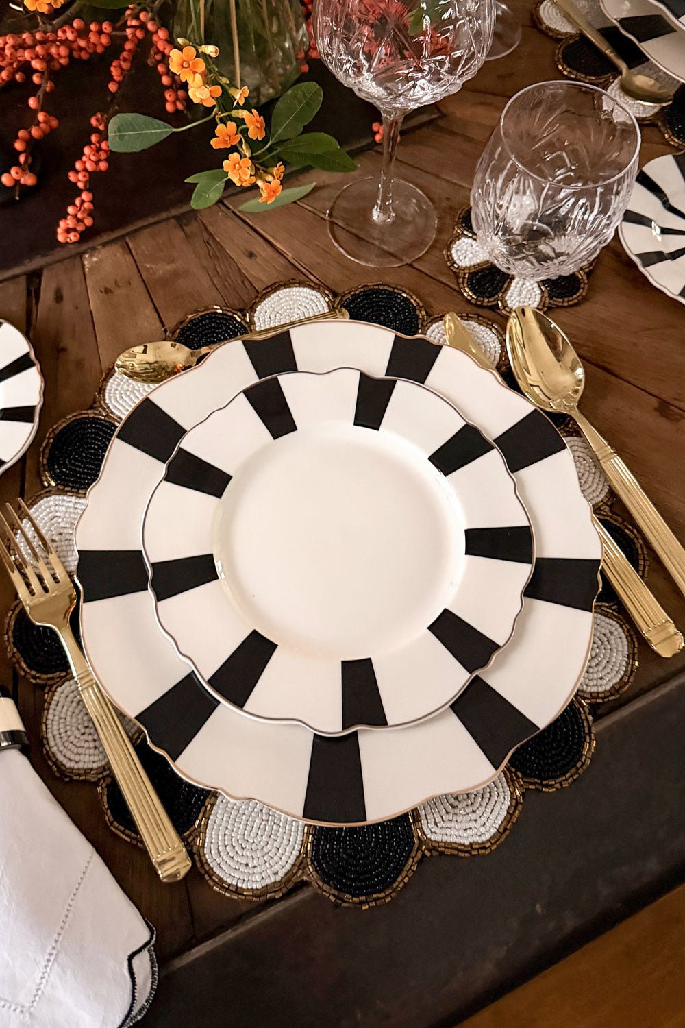 Plato Postre Rayas Cristina Oria