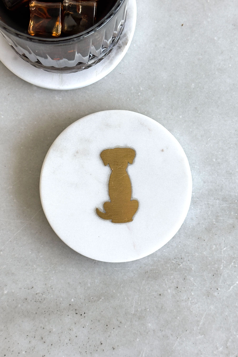 Posavasos Redondo De Mármol Blanco Diseño Teckel Cristina Oria 