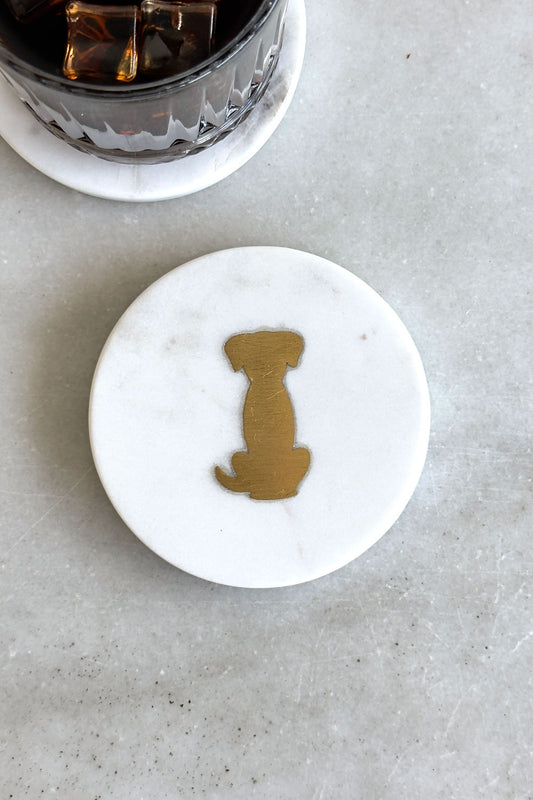 Posavasos Redondo De Mármol Blanco Diseño Teckel Cristina Oria 