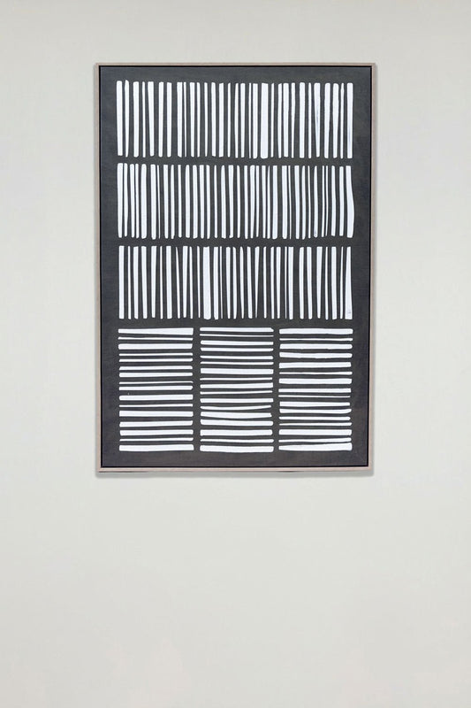 Cuadro De Lienzo Con Diseño De Rayas Verticales