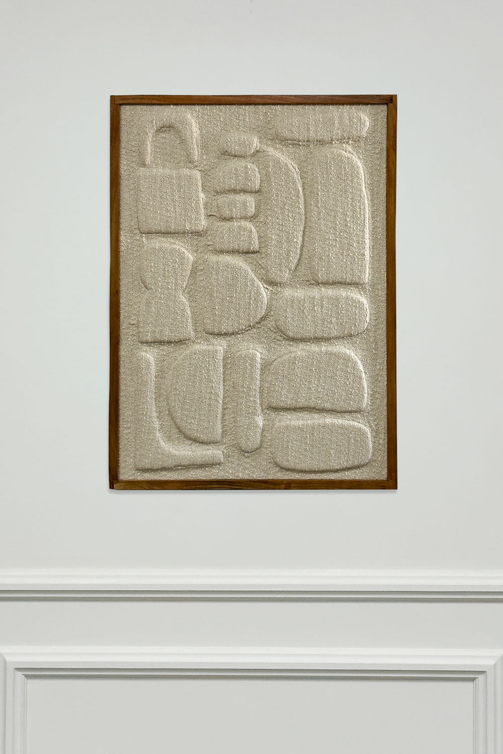 Cuadro De Algodón Abstracto Con Figuras En Relieve