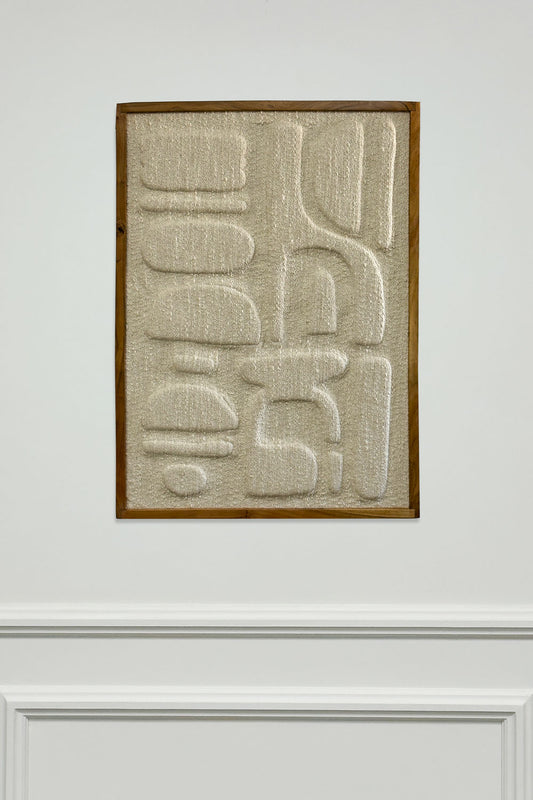 Cuadro De Algodón Abstracto Con Figuras En Relieve