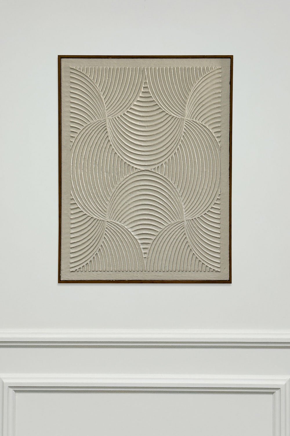 Cuadro De Lienzo Abstracto Blanco Con Ondas En Relieve Cristina Oria 