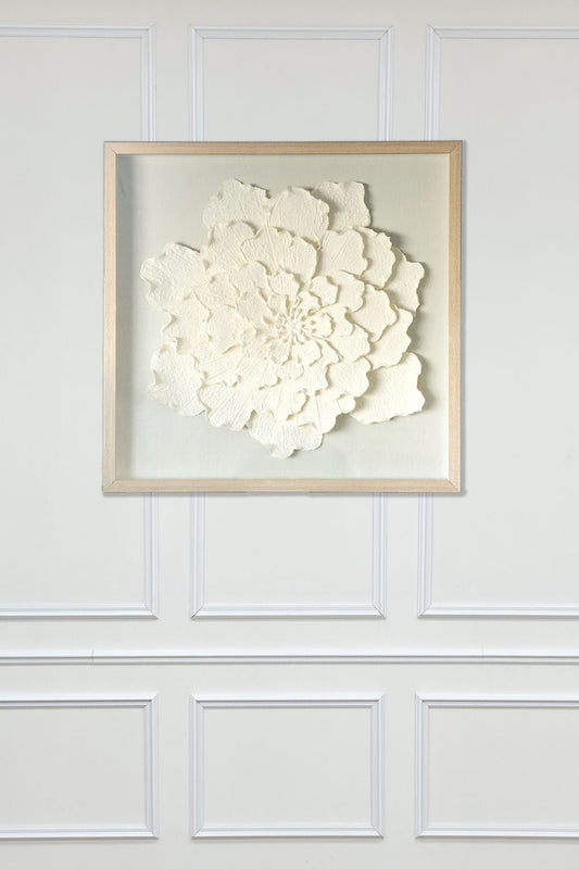 Cuadro De Cristal Con Flor En Papel Maché Cristina Oria 