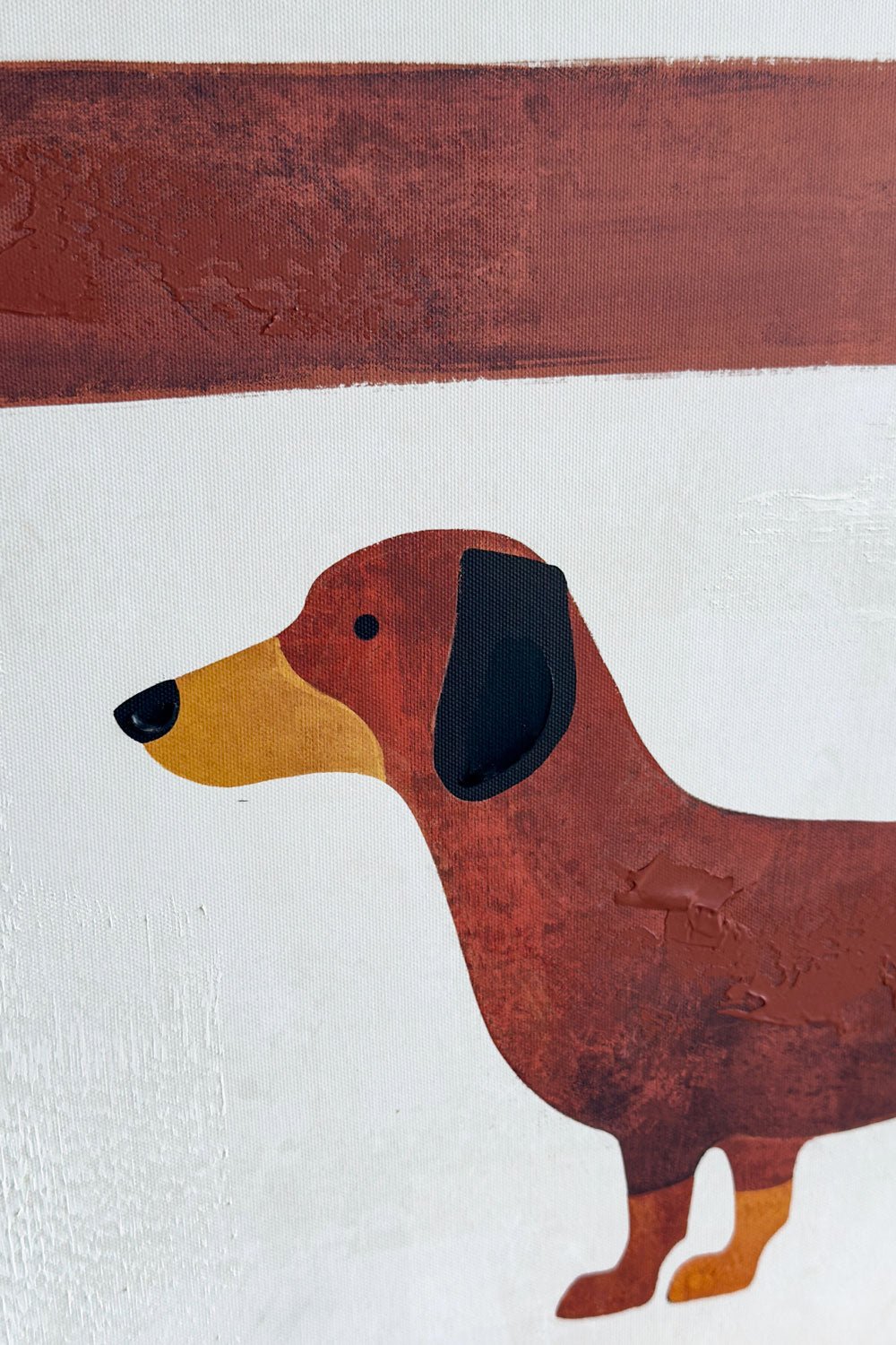 Cara Marrón Cuadro Decorativo Rectangular Diseño Perro Salchicha Cristina Oria