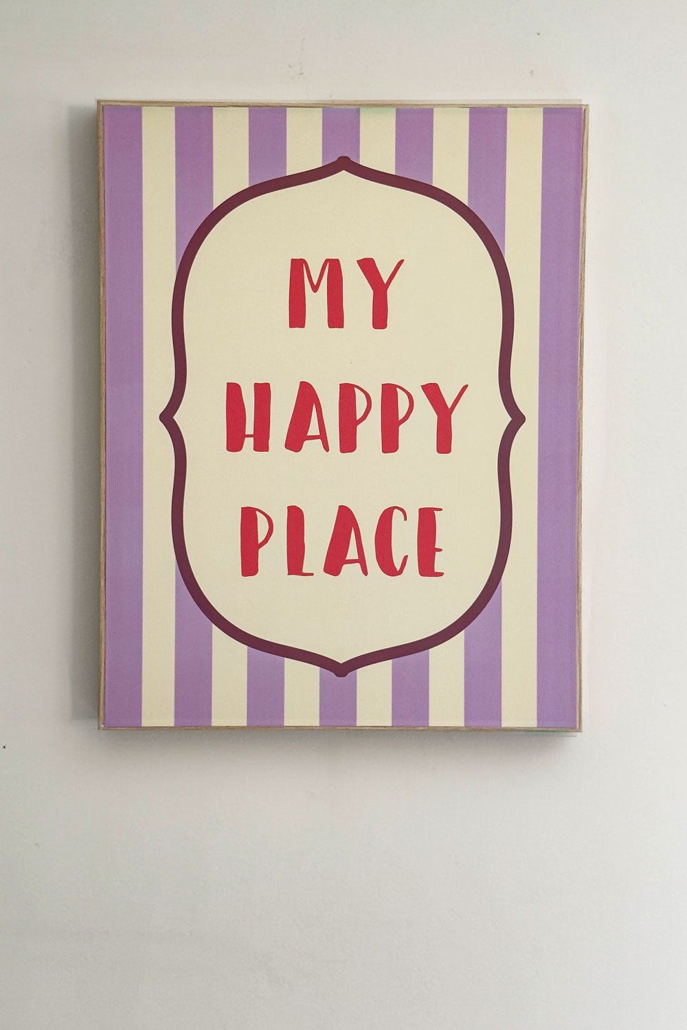 Happy Place Cuadro De Lienzo A Rayas Dolce Club Cristina Oria