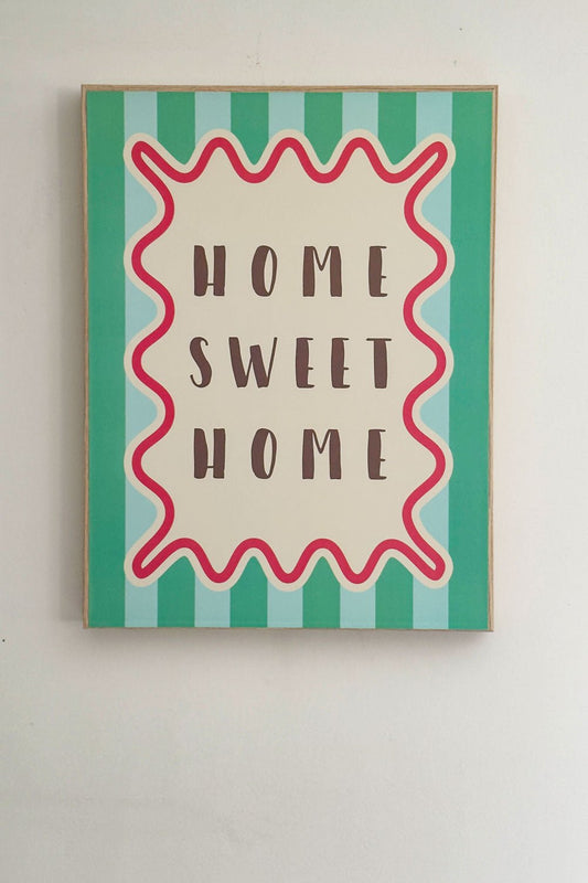 Home Sweet Cuadro De Lienzo A Rayas Dolce Club Cristina Oria