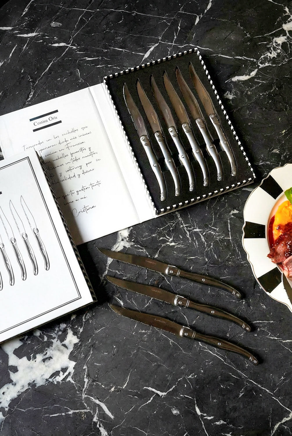 Coffret de 6 couteaux à viande en acier