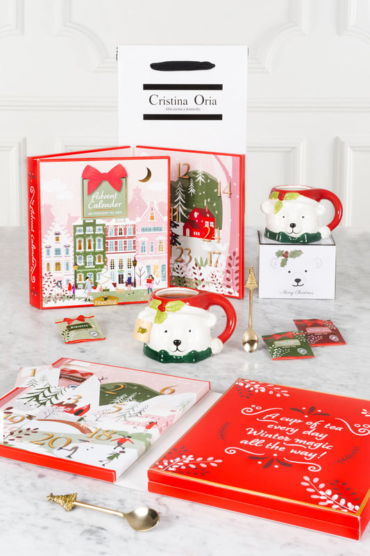 Bolsa Calendario De Adviento Con Taza Oso & Cucharita Árbol Cristina Oria
