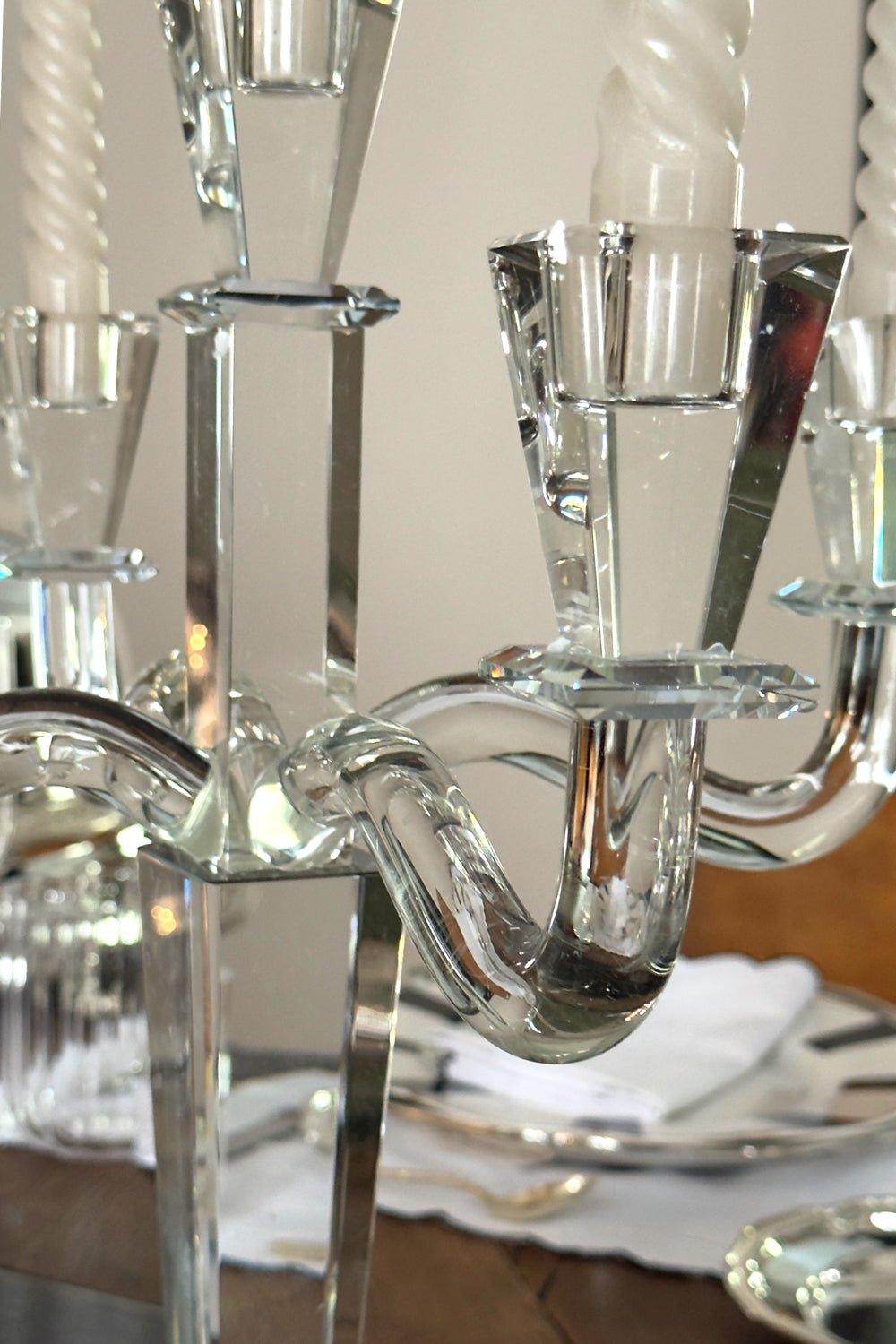 Detalle Candelabro De Cristal Con Soportes Para Cinco Velas Cristina Oria 