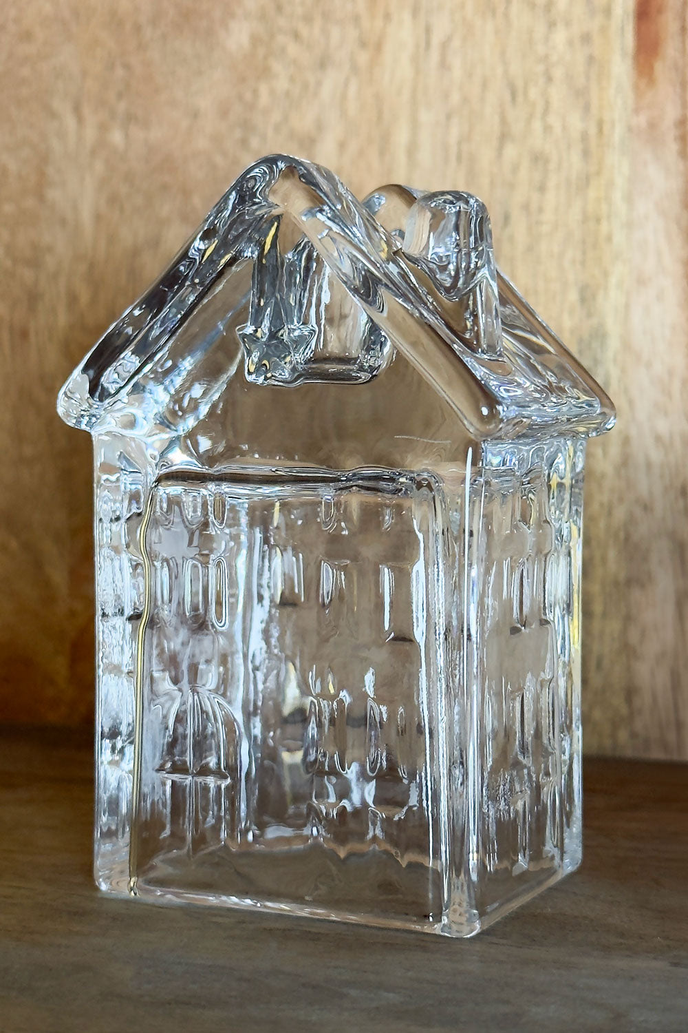 Candelabro De Cristal Con Diseño De Casa Transparente Grande Cristina Oria