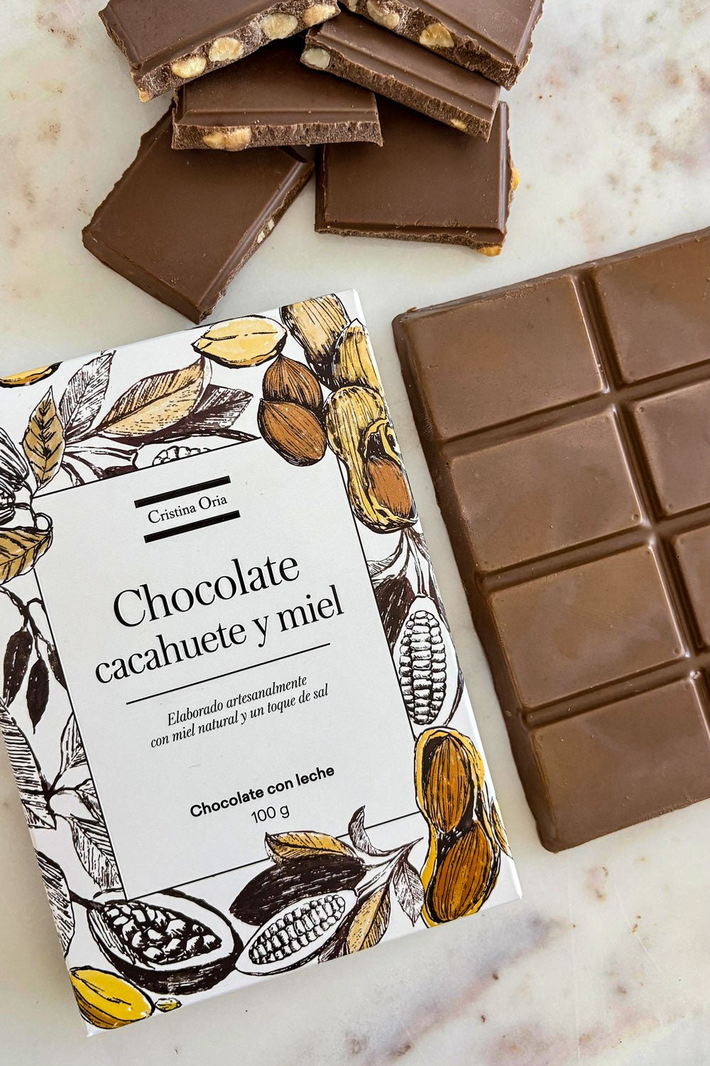 Detalles Chocolate Con Leche, Cacahuete, Miel & Sal 100 G Cristina Oria