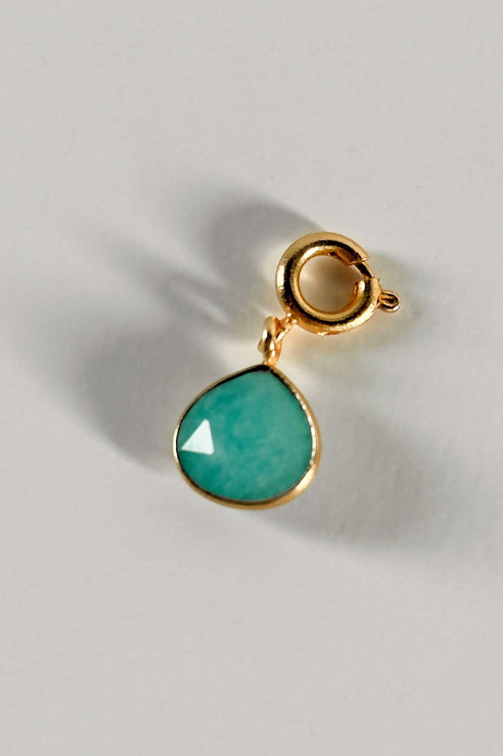 Colgante Dorado Piedra Amazonita