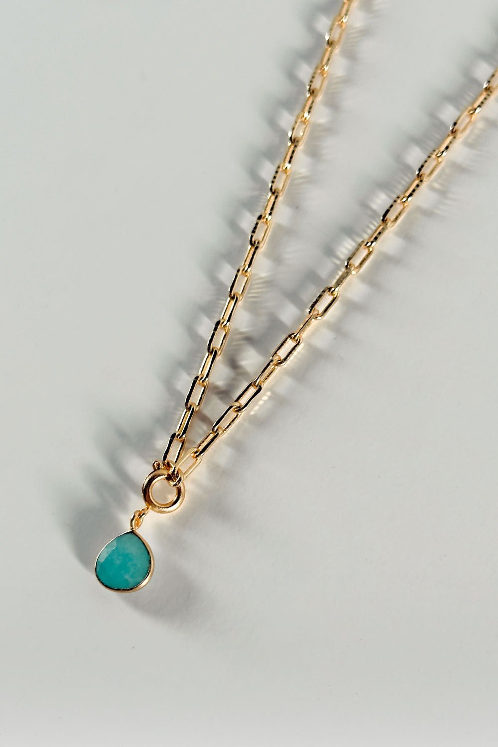 Detalles Charm Colgante Dorado Piedra Amazonita Cristina Oria
