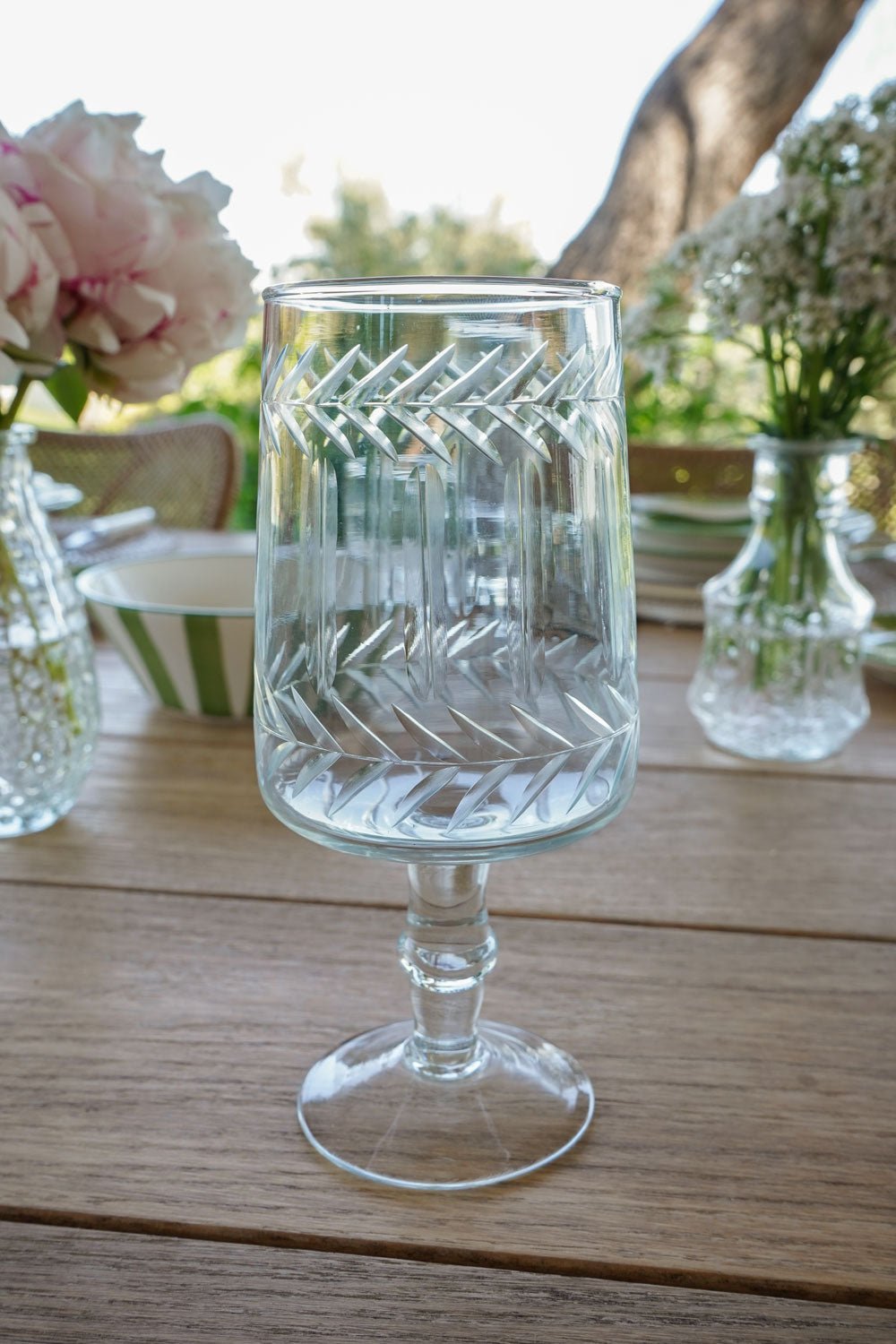 18-teiliges Set geschliffenes Glas | Glasgeschirr