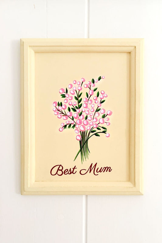 Cuadro De Madera "Best Mum" Cristina Oria 