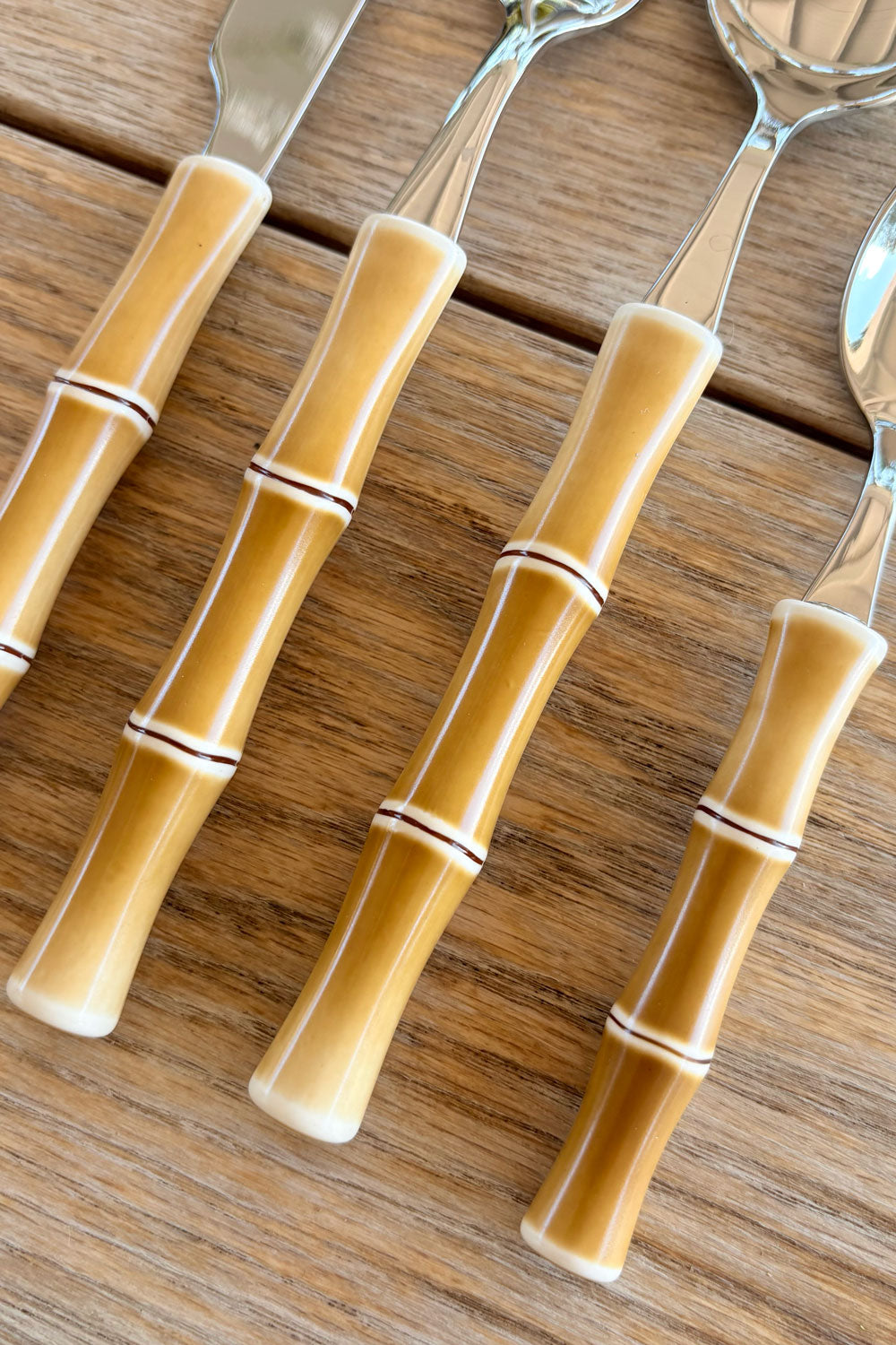 Cubertería 24 Piezas Diseño Bambú