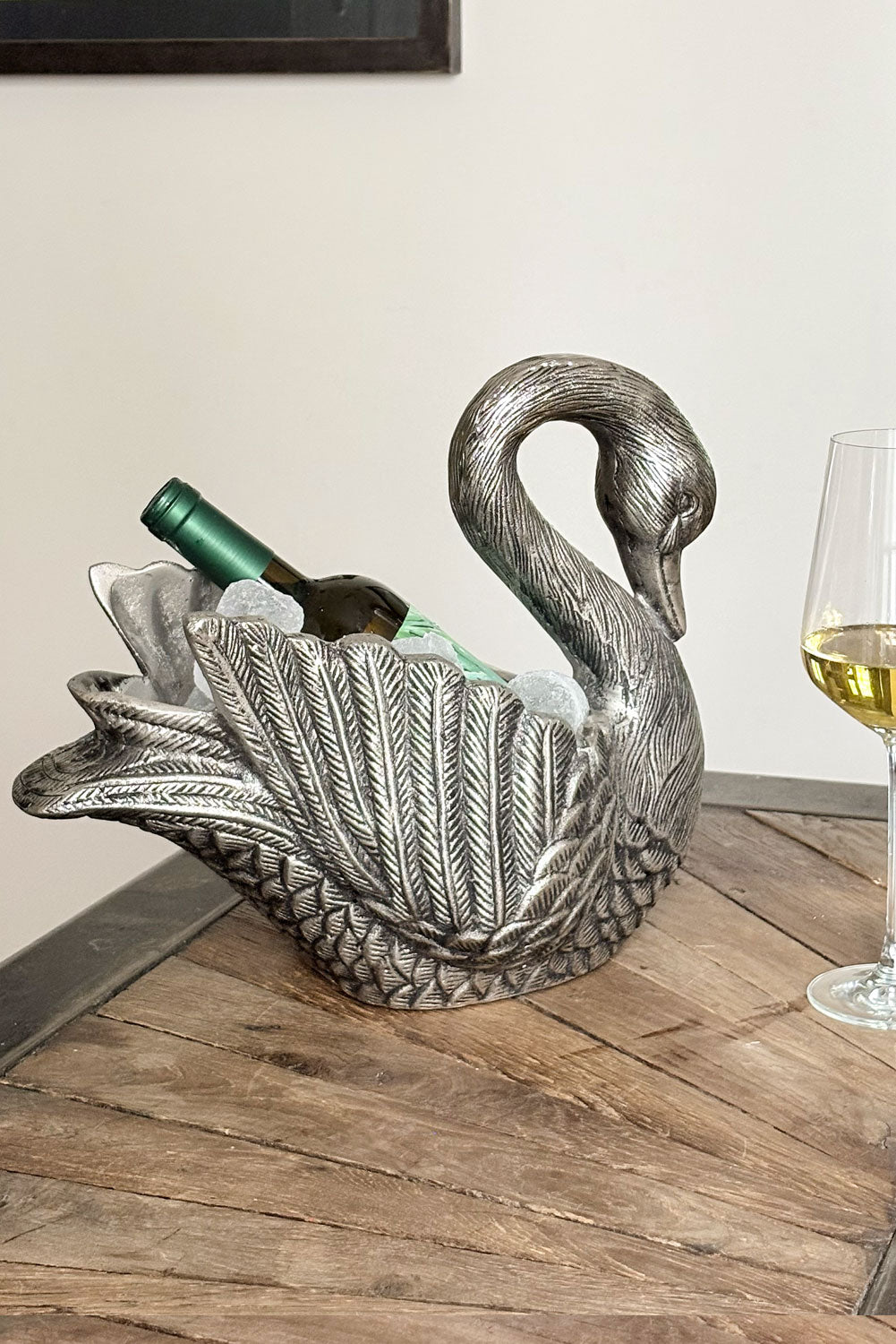 Champanera Plateada Diseño Cisne Cristina Oria