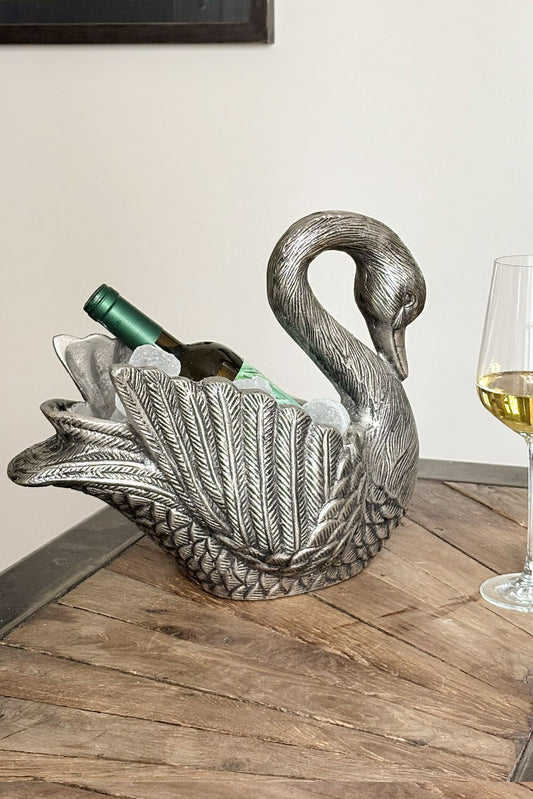 Champanera Plateada Diseño Cisne Cristina Oria