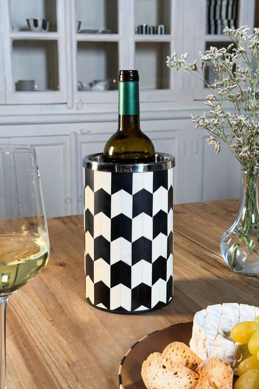 Enfriador De Botellas De Resina Con Diseño De Flechas Blancas & Negras Cristina Oria