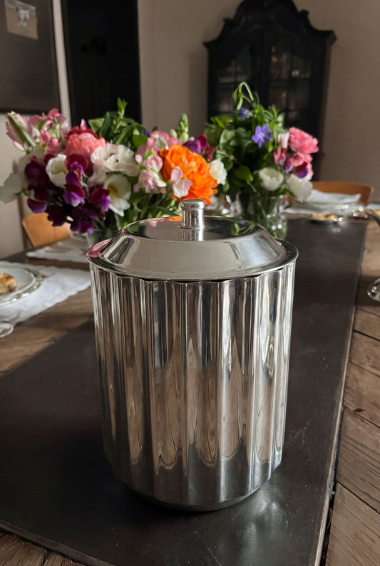 Cubitera Plisada De Plata Con Tapa CO