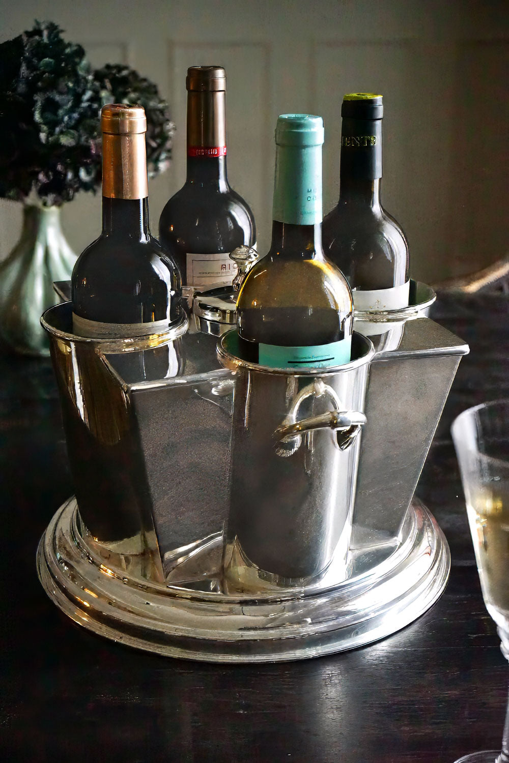 Seau à glace argenté 4 bouteilles CO