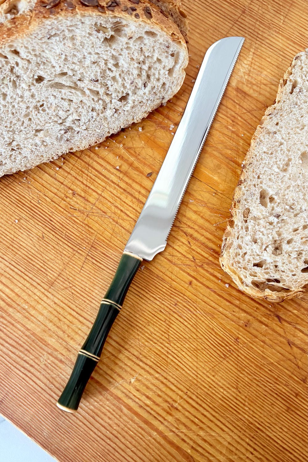 Cuchillo De Pan Diseño Bambú Verde Cristina Oria 
