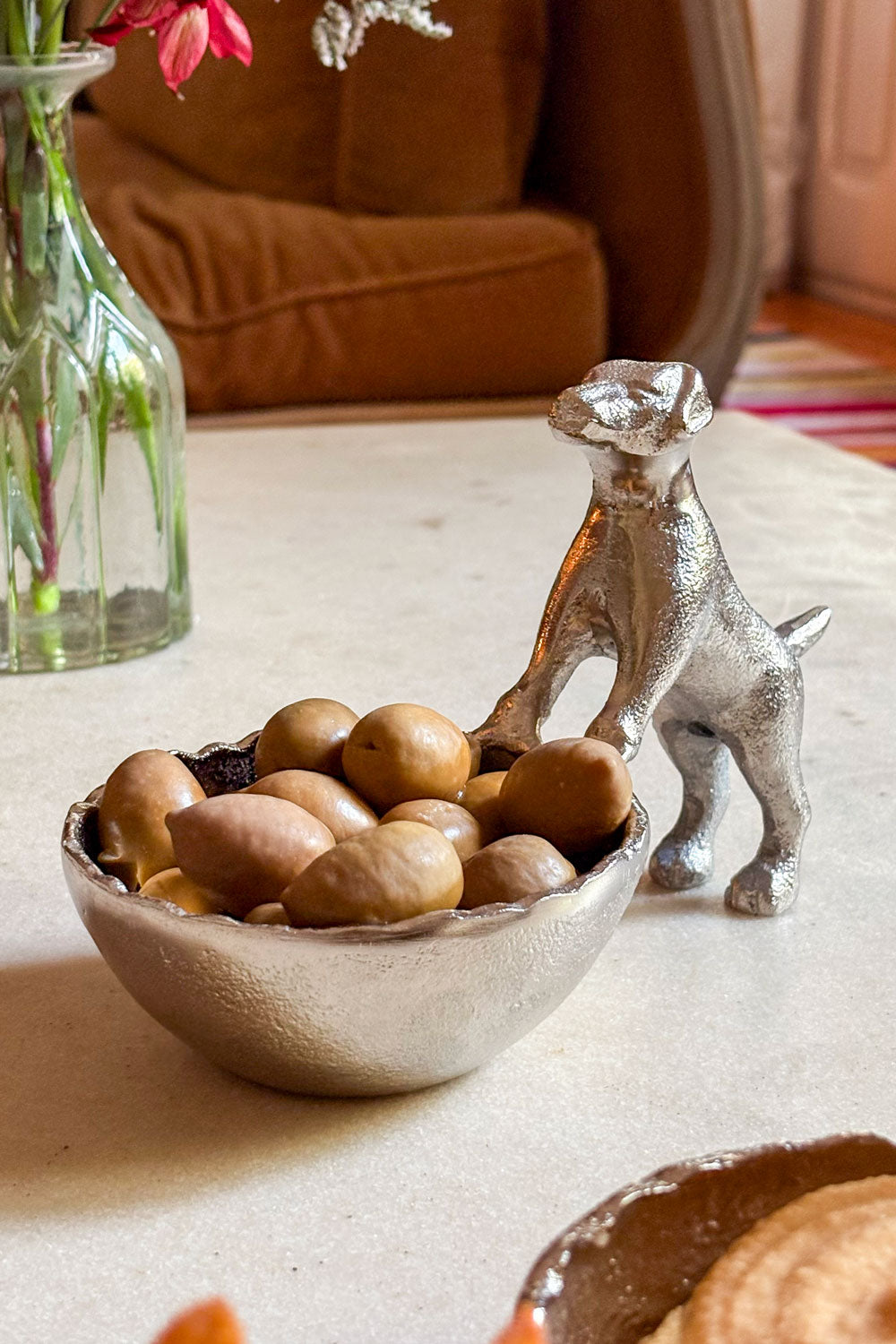Cuenco Plateado Con Figura De Perro Cristina Oria