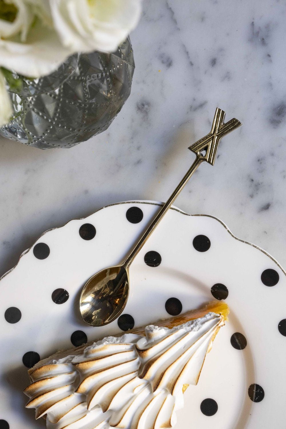 Cuillère dorée initiale X